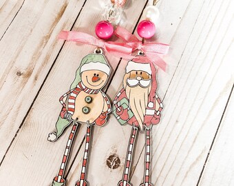 Santa & Elf Christmas Ornament, Cute Holiday Tree Decoration