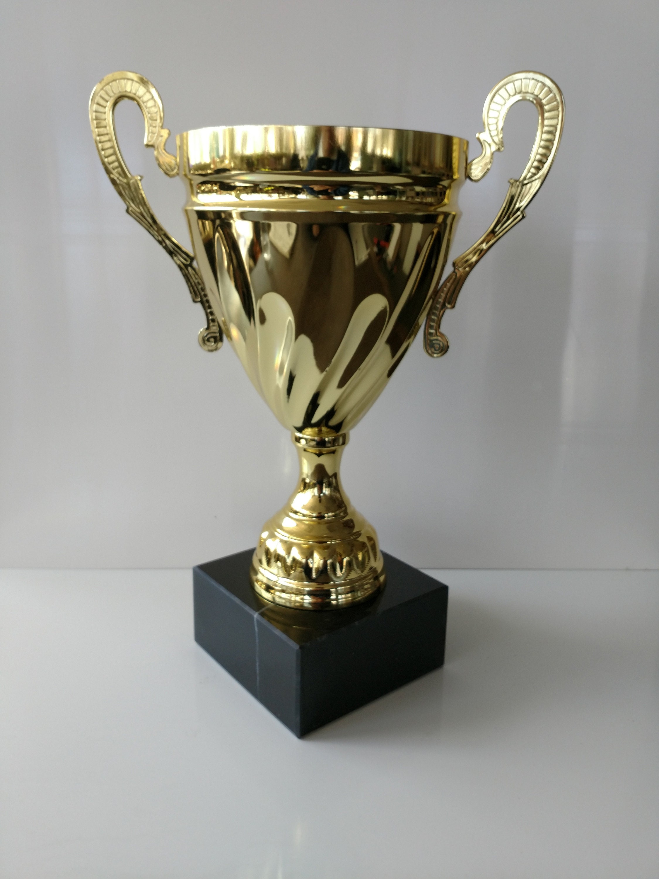 Beautiful Gold Color Italian Cup Trophy 10 Inches Tall Inches Etsy