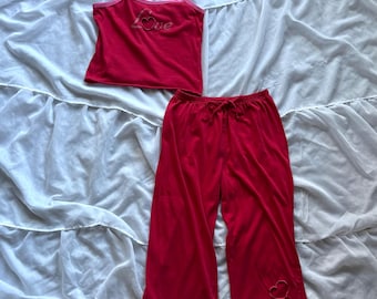 Jolie Intimates Vintage Love Cut-Out Two Piece Loungewear Set