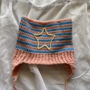 Urban Outfitters Cat Ear Striped Crochet Beanie image 2