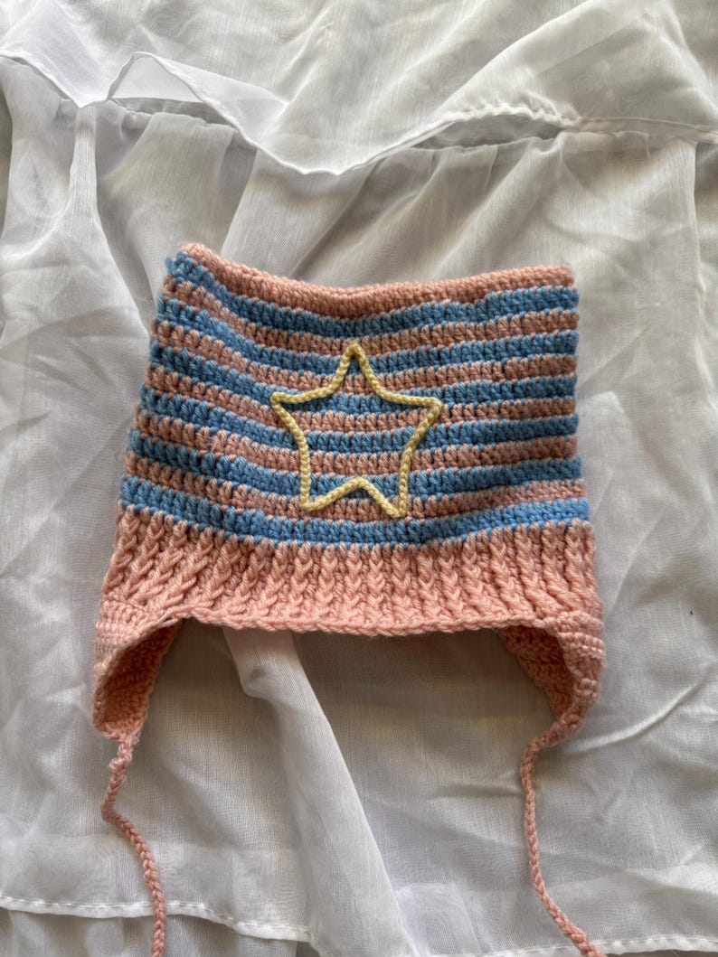 Urban Outfitters Cat Ear Striped Crochet Beanie image 2