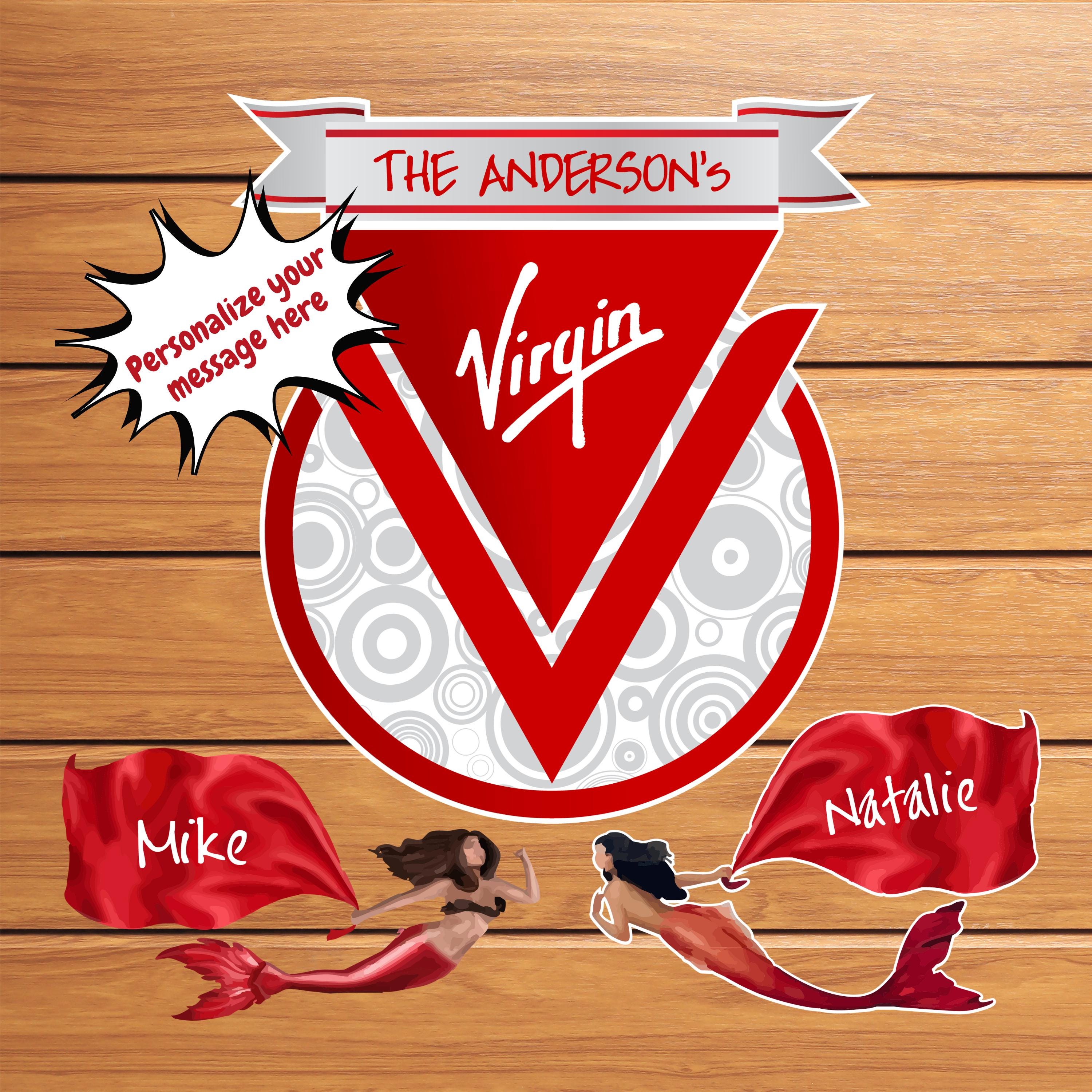 Personalized Virgin Voyages Cruise Door Magnet – Custom Sailor Names & Message – Red Mermaids – Virgin Cruise Decor