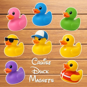 Cruise Duck Magnets for Hiding or Door Decor | Rubber Duck Magnetic Set | Cruise Ship Game | Colorful Ducks | Cruise Gift Idea