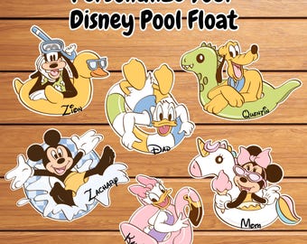 Personalized Disney Cruise Magnet – Pool Float Character Door Decor