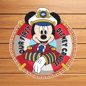 Our First Disney Cruise Magnet – Personalized Captain Mickey Door Magnet – Disney Cruise Line Decor – Family Vacation Keepsake