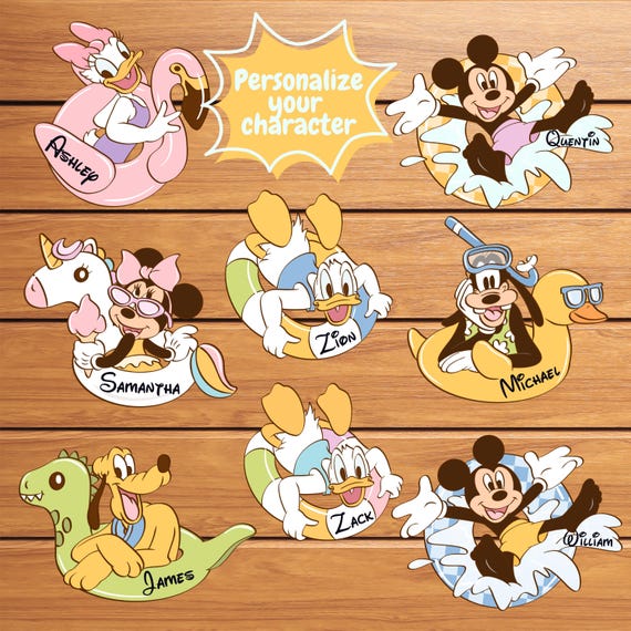 Personalized Disney Cruise Magnet – Pool Float Character Door Decor