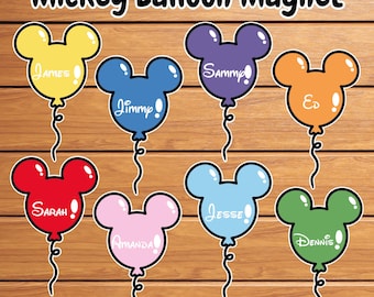 Personalized Mickey Balloon Cruise Magnet | Disney Stateroom Door Decoration