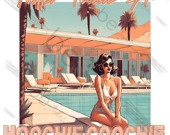 Diseño digital "Más sexy que un Hoochie Coochie Tan", PNG de verano, tendencia, transferencia de camiseta