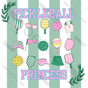Pickleball Prinzessin Grün Digitales Design, Pickleball PNG, Trending, T-Shirt Transfer