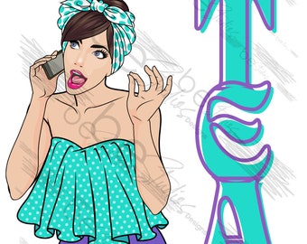 Just Here For The Tea Turquoise Digital Design, Spilling The Tea PNG, Trending, T Shirt Transfer