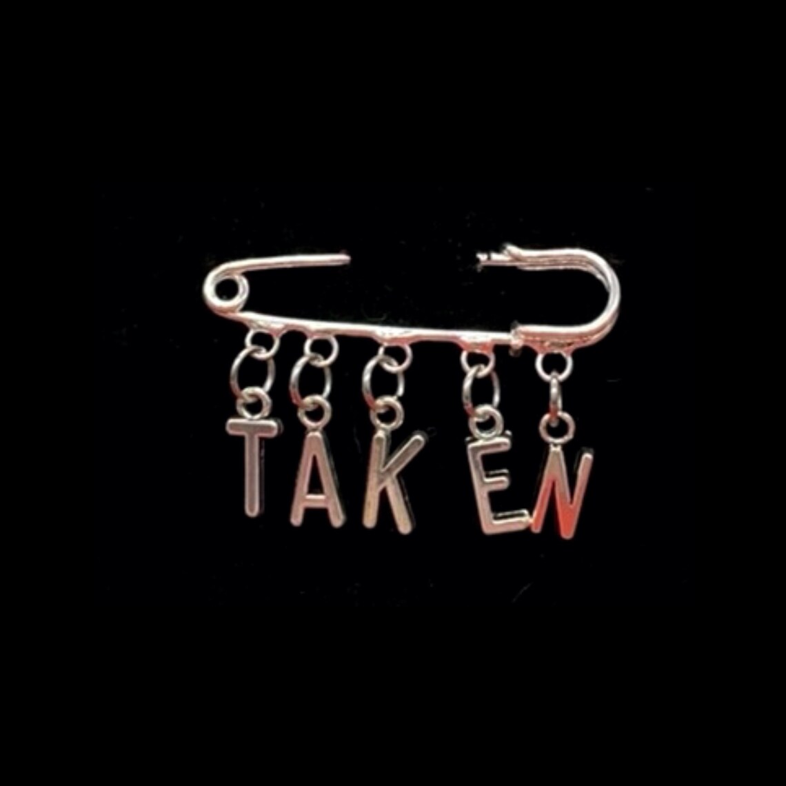 TAKEN Safety Pin Brooch Silver Clip Queer Punk Alt Edgy Etsy