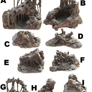 Jungle Ruins Terrain Aztec Cuetzpal Lizard Aztec Lizardmen - 3d Printed Scenery for wargames wargaming 28mm 32mm 35mm
