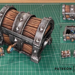 d20 Große Würfeltruhe - 3D-gedruckte Szenerie für Wargames Wargaming 28 mm 32 mm 35 mm