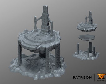 Floating Elven Ruins Shrine Luminor High Elves - 3d Printed Scenery for wargames wargaming 28mm 32mm 35mm