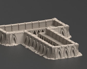Fortress Trenches - War zone Ruins Theodorian Imperial - 3d Printed Scenery for wargames wargaming 28mm 32mm 35mm