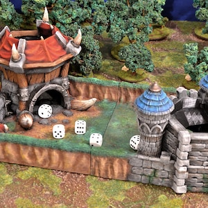 Dice Battlefield Tower Human Orc - 3d Printed Scenery for wargames wargaming 28mm 32mm 35mm