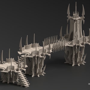 Brugplatform - Arlengrad Future Dark Space Elf Xenos Planet - 3D-geprint landschap voor wargames wargaming 28mm 32mm 35mm