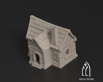 House A - Town Medieval World Futuristic Fortress - 3d Printed Scenery for wargames wargaming 28mm 32mm 35mm