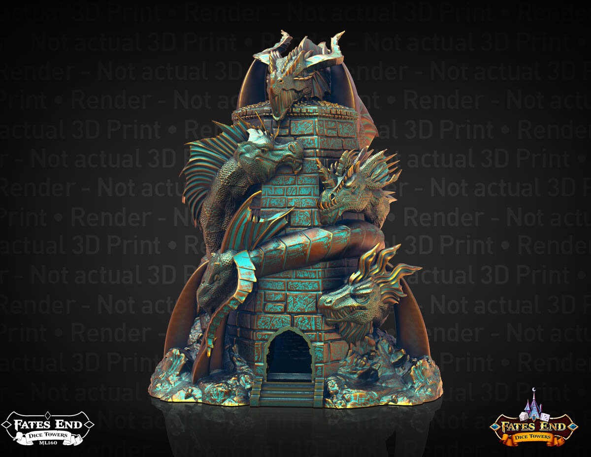 Tiamat Hydra Tower 3d Printed Dice Tower 3d Printed Scenery for