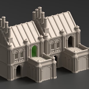 Terraced House C - Emerita Gothic World - 3d Printed Scenery for wargames wargaming 28mm 32mm 35mm