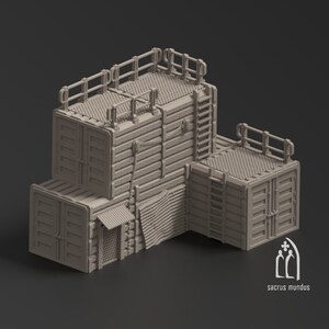 Kyhlden Container B - Imperium Grim Gothic Building - 3d Printed Scenery for wargames wargaming 28mm 32mm 35mm