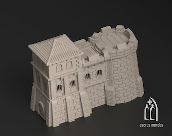Rock Fortress - Town Medieval World Futuristic Fortress - 3d Printed Scenery for wargames wargaming 28mm 32mm 35mm