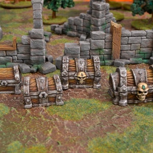 4x Chests - 3d Printed Scenery for wargames wargaming 28mm 32mm 35mm