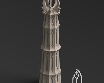 Tall Tower - Arlengrad Future Dark Space Elf Xenos Planet - 3d Printed Scenery for wargames wargaming 28mm 32mm 35mm