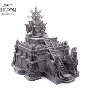 Dwarven King Throne Magmhôrim Chaotic Dwarf Fire - 3d Printed Scenery for wargames wargaming 28mm 32mm 35mm