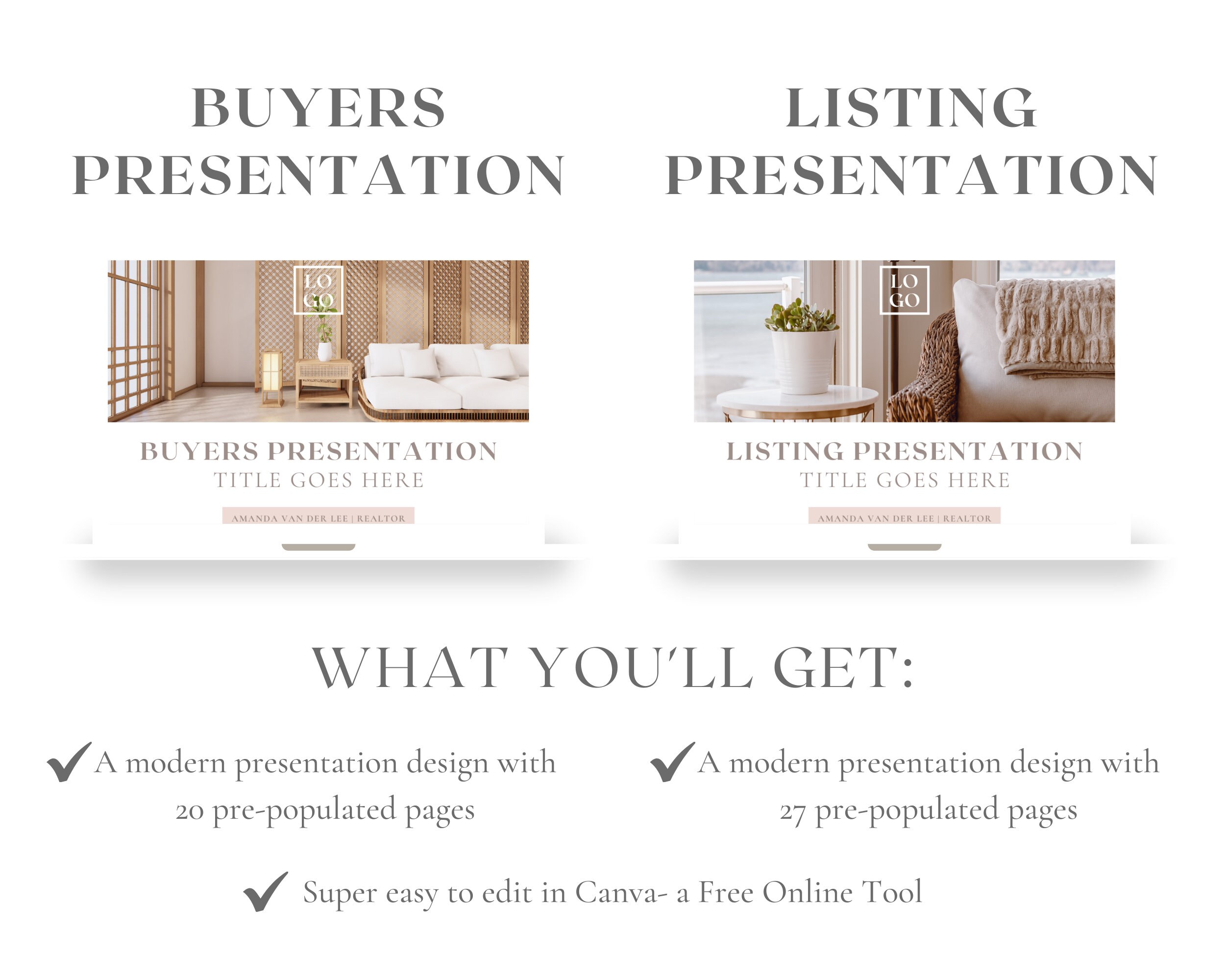 The Ultimate Real Estate Bundle Template Made in Canva in 5 Colors ...