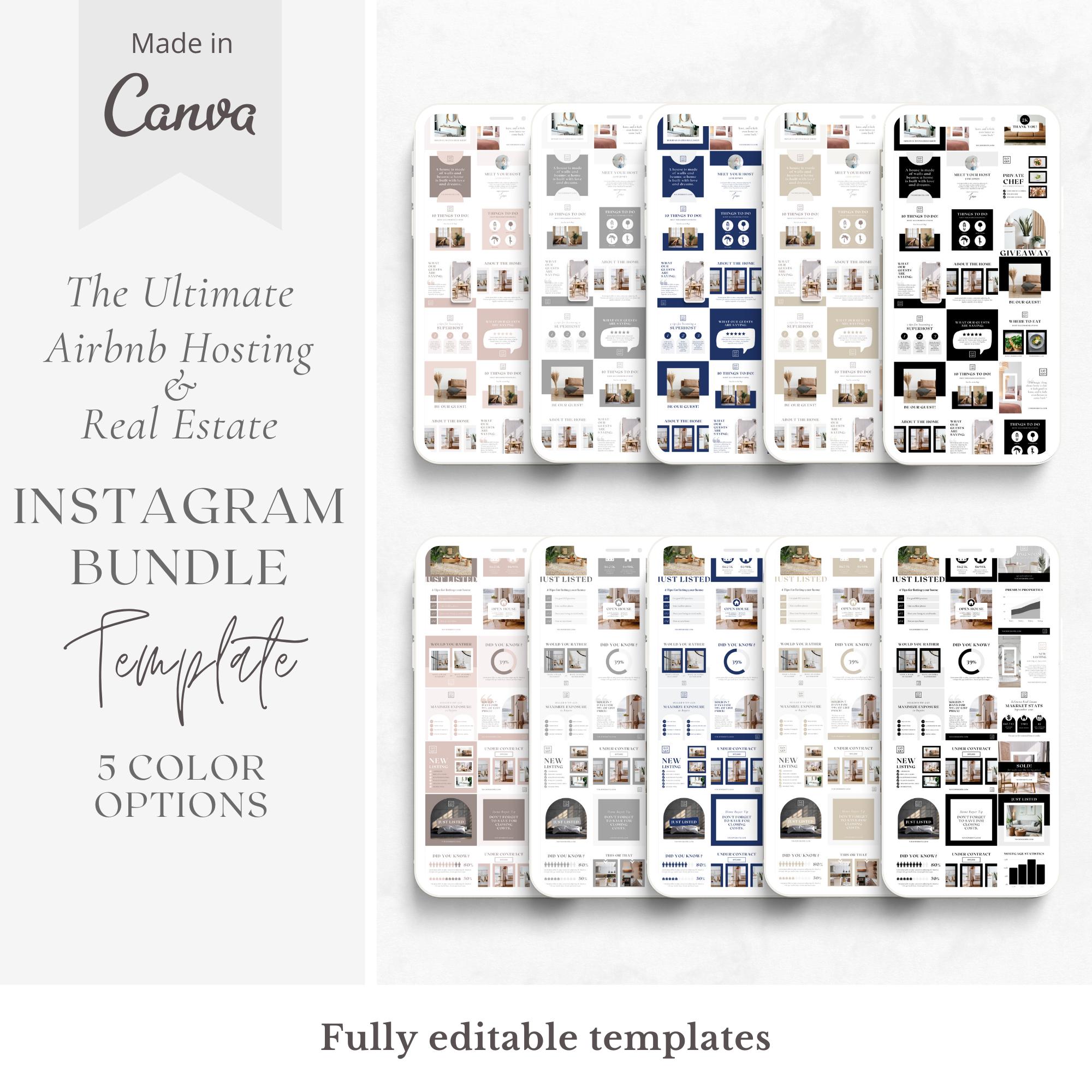 The Ultimate Airbnb Hosting & Real Estate Social Media Bundle Template ...