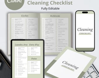 Airbnb Cleaning Checklist Template, Editable Housekeeper Routine
