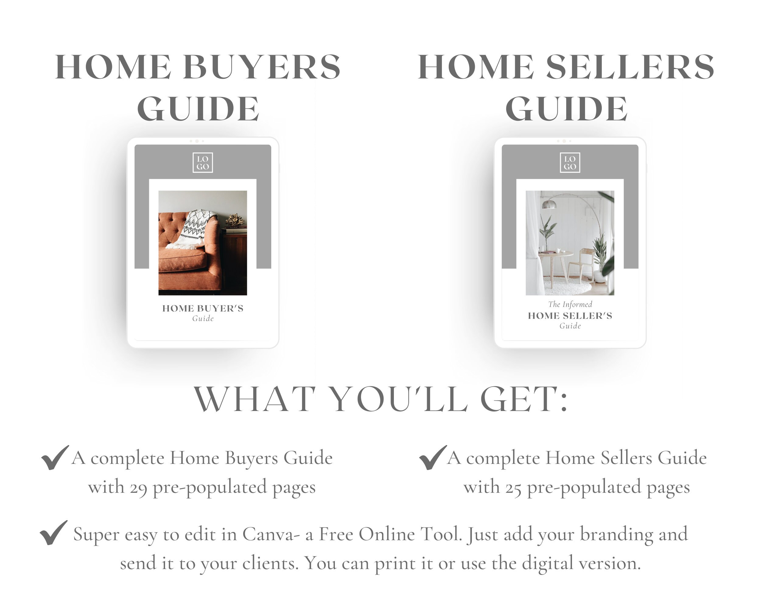 The Ultimate Real Estate Bundle Template Made in Canva in 5 Colors ...
