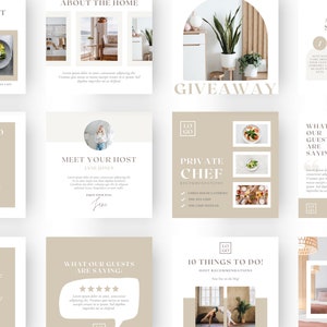 The Ultimate Airbnb Hosting Social Media Bundle Template made in Canva Instagram Posts Airbnb Instagram Feed image 3