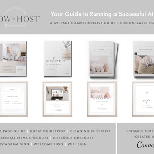 E-Book on How to Host an AIRBNB | 62 Page Comprehensive Guidebook+The Ultimate Airbnb Host Bundle | Templates | Checklists | Printable Signs