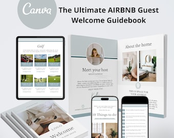 Guest Welcome Guidebook, Airbnb Vacation Rental Template