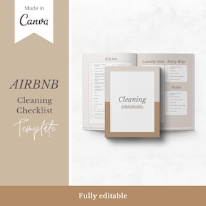 Airbnb Cleaning Checklist Template made in Canva | Airbnb Printable Checklist
