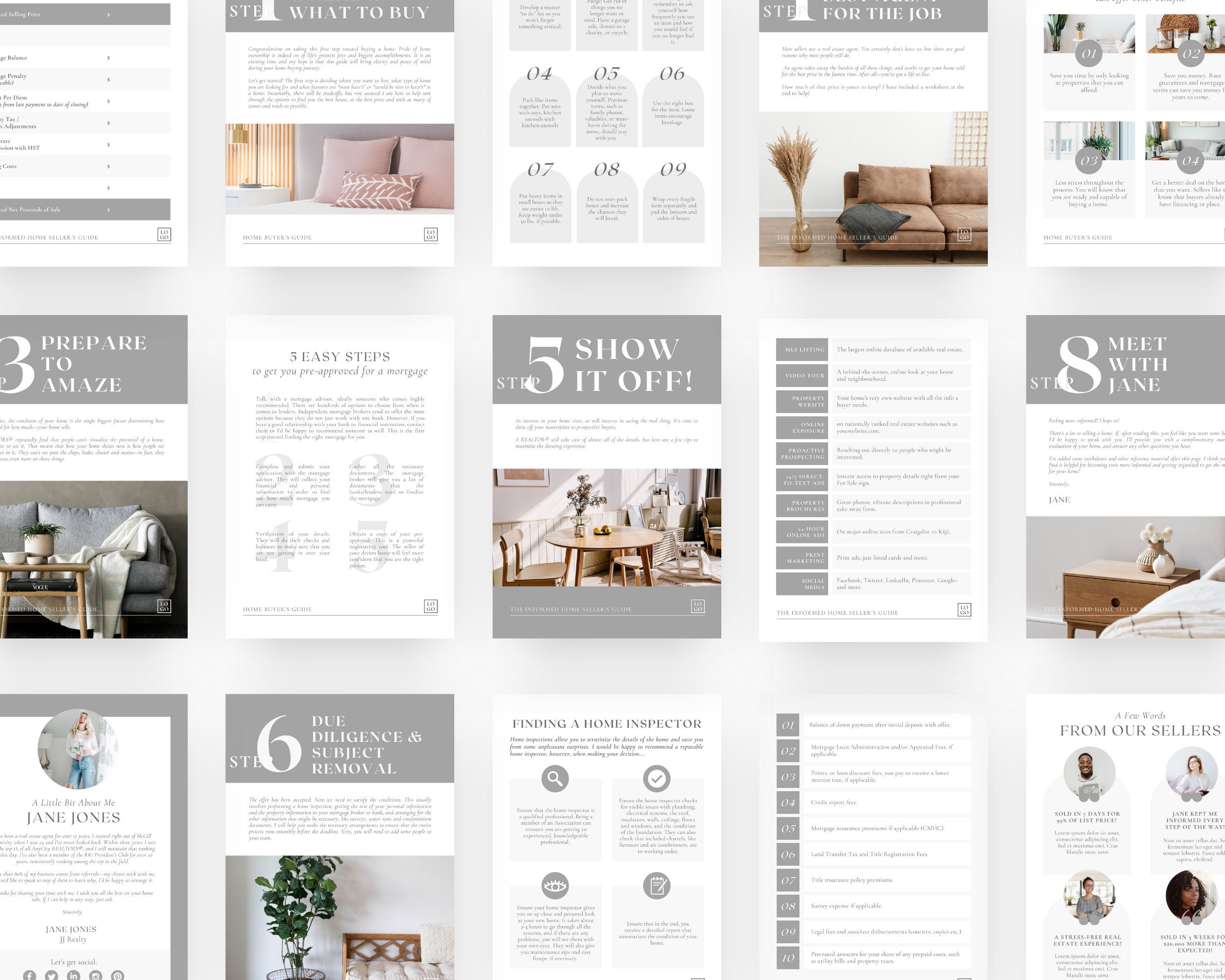 The Ultimate Real Estate Bundle Template Made in Canva in 5 Colors ...