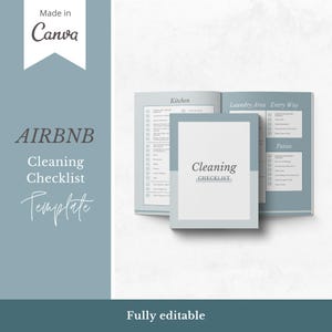 Airbnb Cleaning Checklist Template made in Canva | Airbnb Printable Checklist