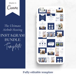 The Ultimate Airbnb Hosting Social Media Bundle Template made in Canva | Instagram Posts | Airbnb Instagram Feed