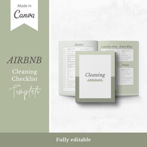Airbnb Cleaning Checklist Template made in Canva | Airbnb Printable Checklist