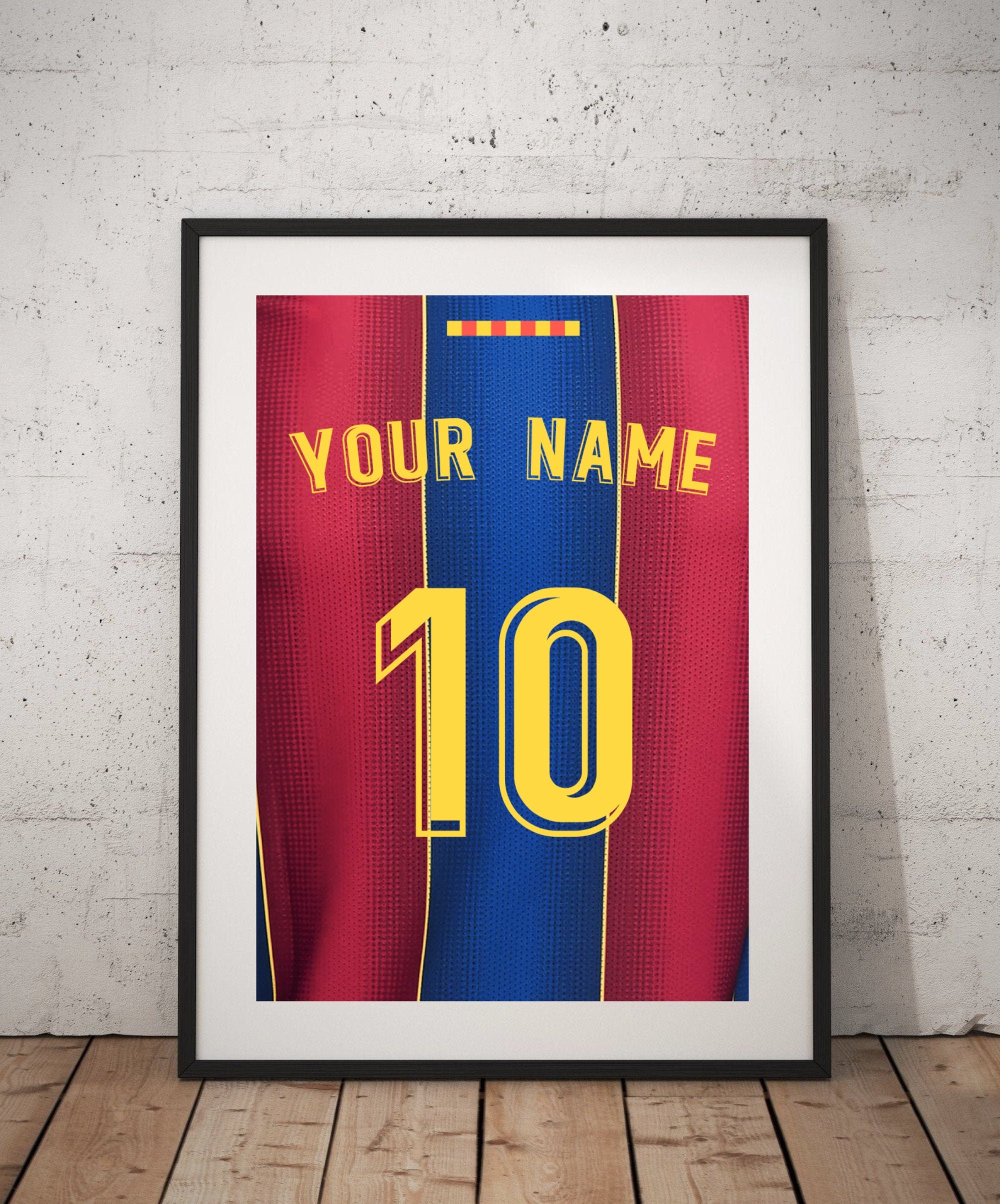 Custom Football Wall Art Fc Barcelona 20/21 Home Kit Etsy