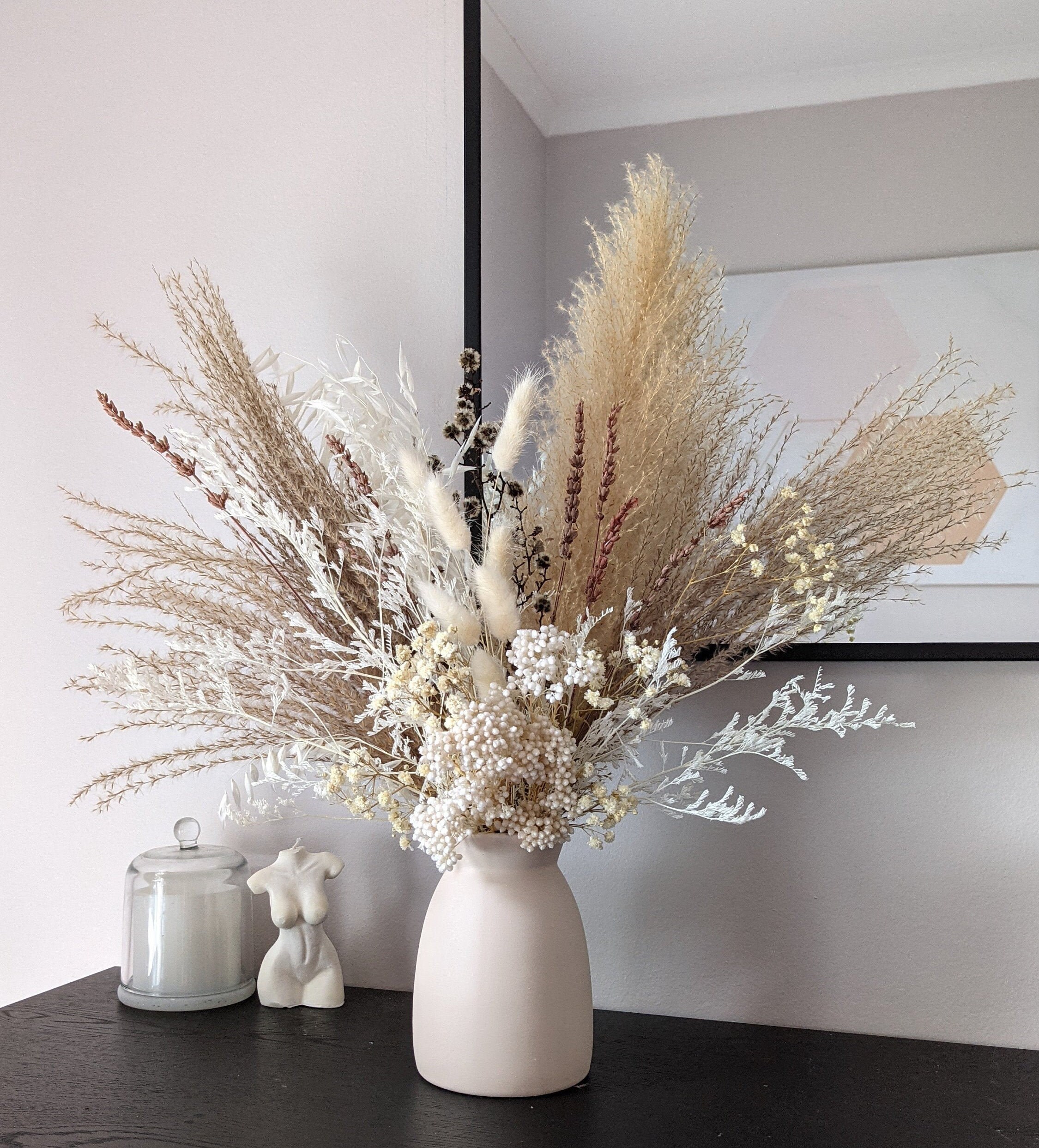 Rustic Dried Flower Arrangement With Neautral Tones Dried Etsy Australia