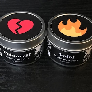 AvPol Candle Set // 4 Ounce Soy Candle - Anime Soy Candle - Spiced Soy Candle - Woodsy Soy Candle - Masculine Soy Candle