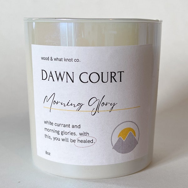 ACOTAR Dawn Court Candle / Prythian merchandise / Sarah J Maas / A Court of Thorns and Roses / morning glory