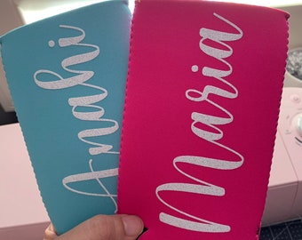 Personalized Slim Can Coolers/ Personalized Can Sleeves/ Party Favor Sleeve/ Koozies