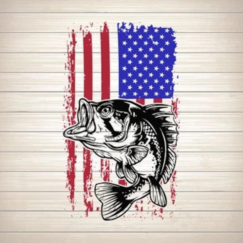 Download American-flag-bass-fishing-svg-png-dxf-eps-download-files | Etsy
