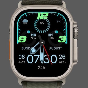 Effetto neon Funzionalità complete Apple Watch Sfondi Quadranti Quadrante 3D Serie Ultra 49 45 44 42 41 40 38 mm Orologi di lusso Apple Watch personalizzati