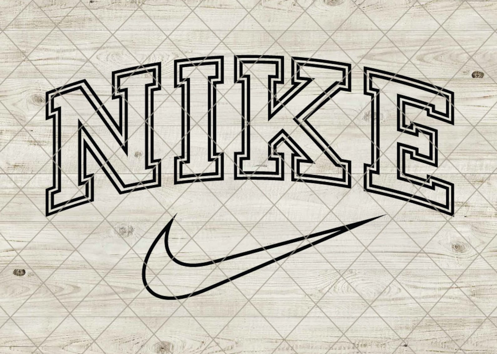 Nike Double Vintage Outline Logo Nike Swoosh Bundle Design | Etsy
