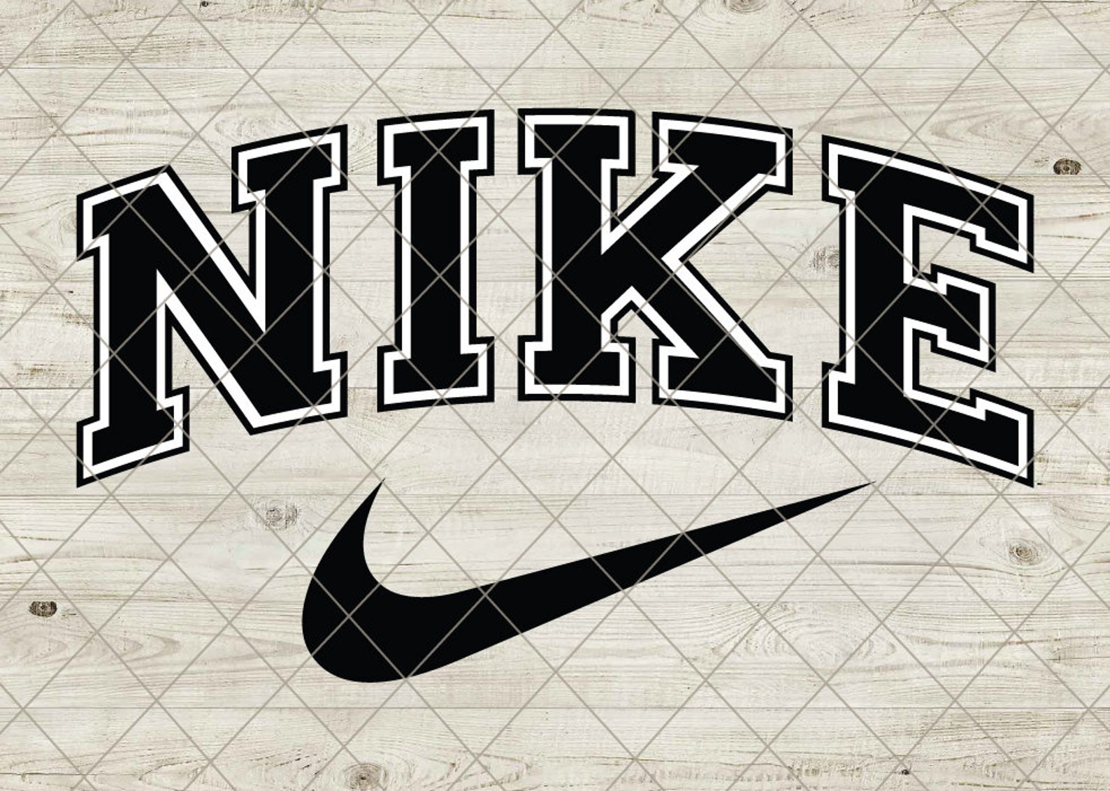 Nike Double Vintage Outline Logo Nike Swoosh Bundle Design | Etsy